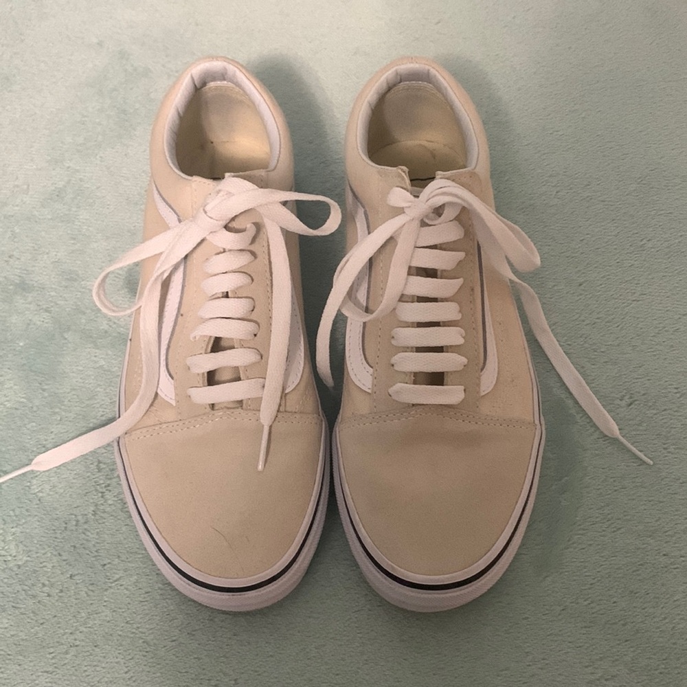 Cream Platform Low Top Vans